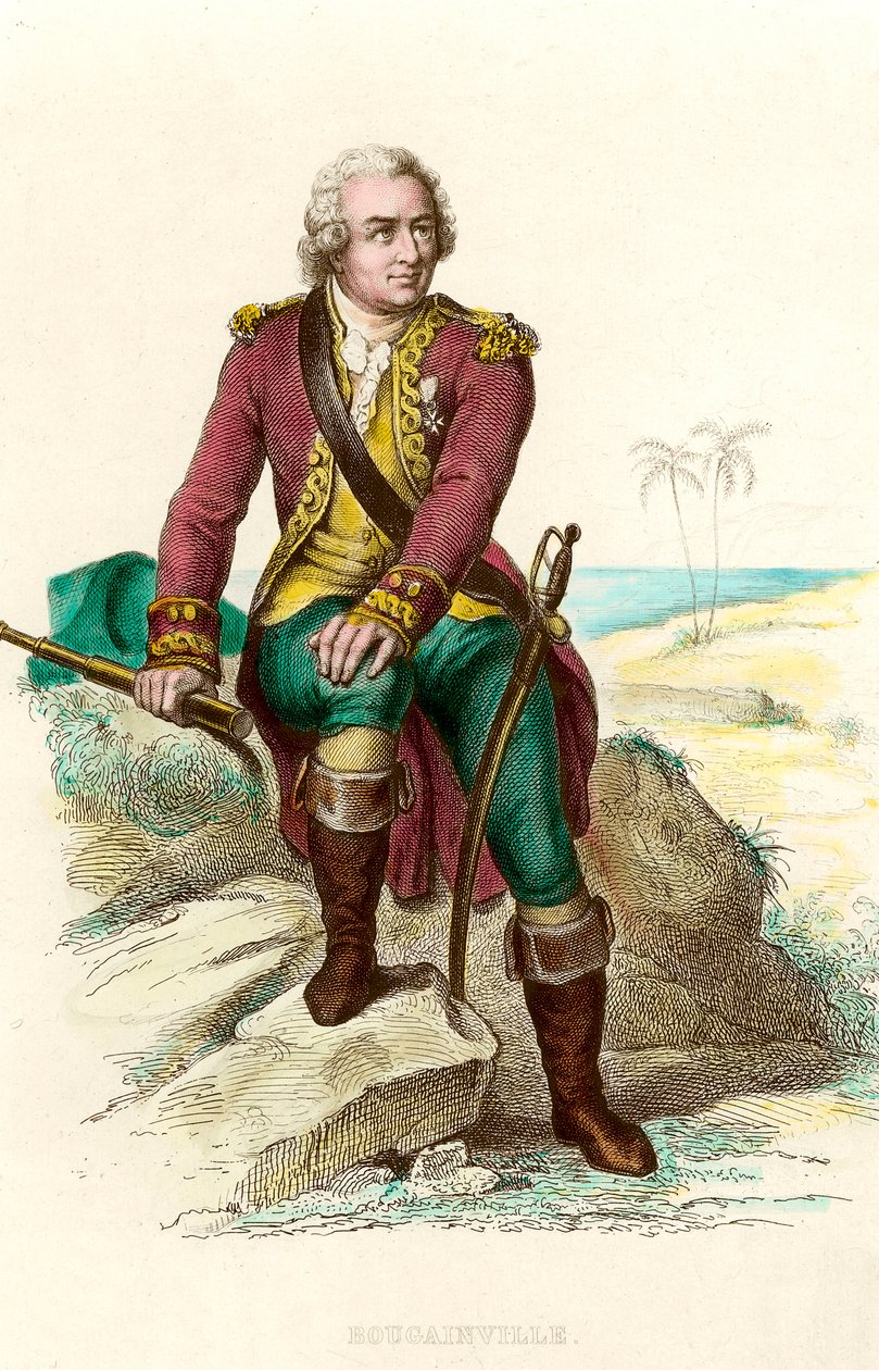 صورة لويس أنطوان ، كونت بوغانفيل (1729 - 1811) ملاح فرنسي. نقش القرن التاسع عشر. كول. اذهب. بواسطة فنان غير معروف