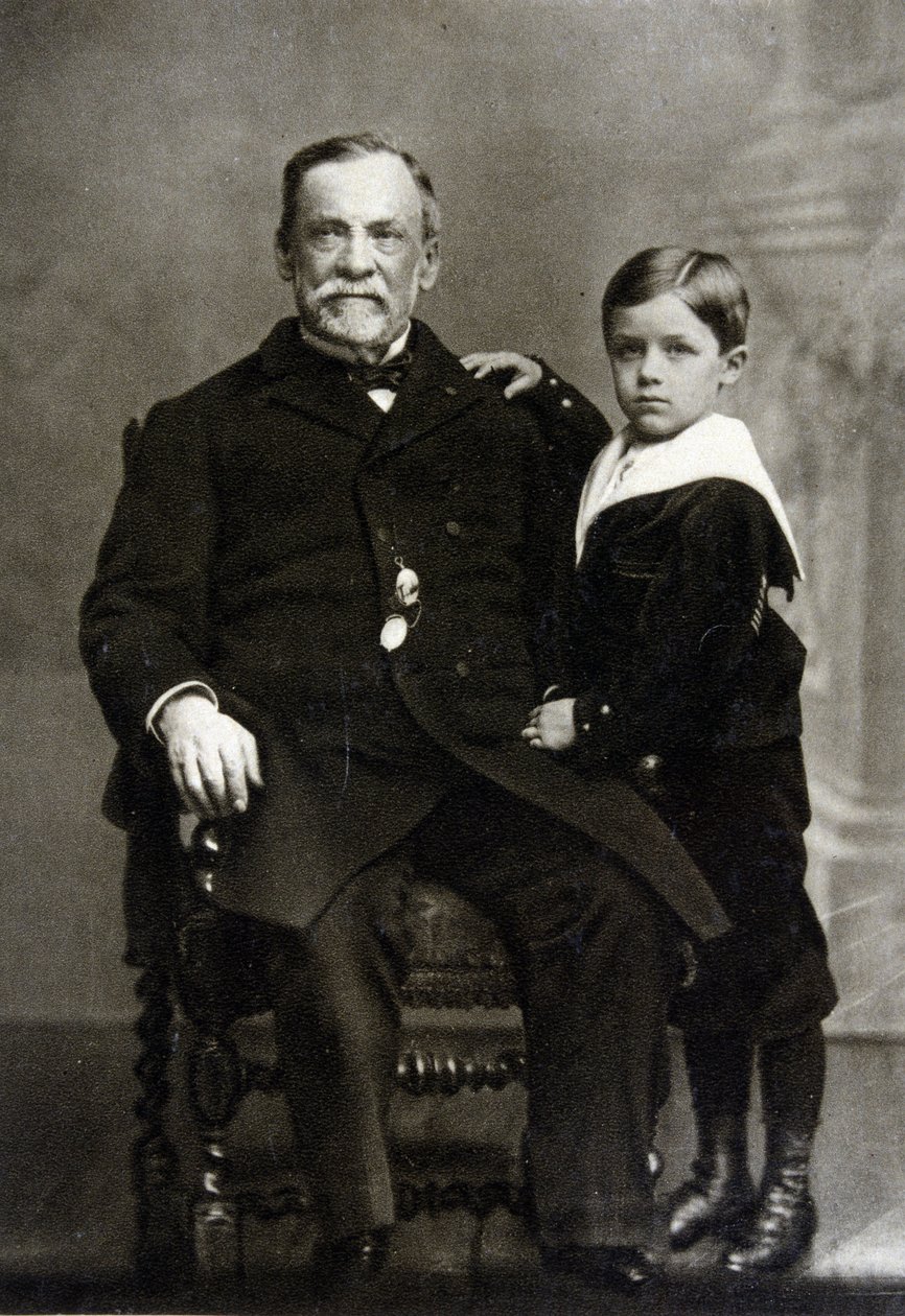 Portrait of Louis Pasteur (1822 - 1895) and his grandson Louis Pasteur Vallery - Radot in 1893. بواسطة فنان غير معروف