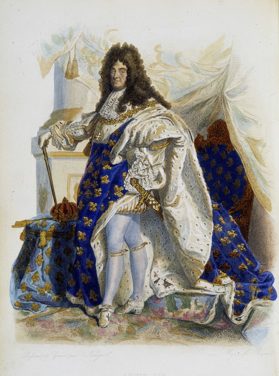 Portrait of Louis XIV (1638-1715) - in “” Le Plutarque francais””, by Mennechet بواسطة فنان غير معروف