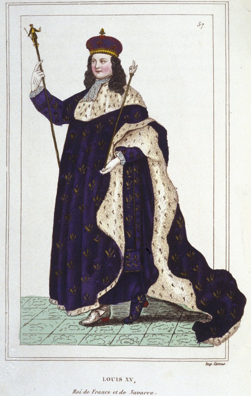 صورة لويس الخامس عشر (1710 - 1774) ، نقش ملك فرنسا من عام 1830 بواسطة فنان غير معروف