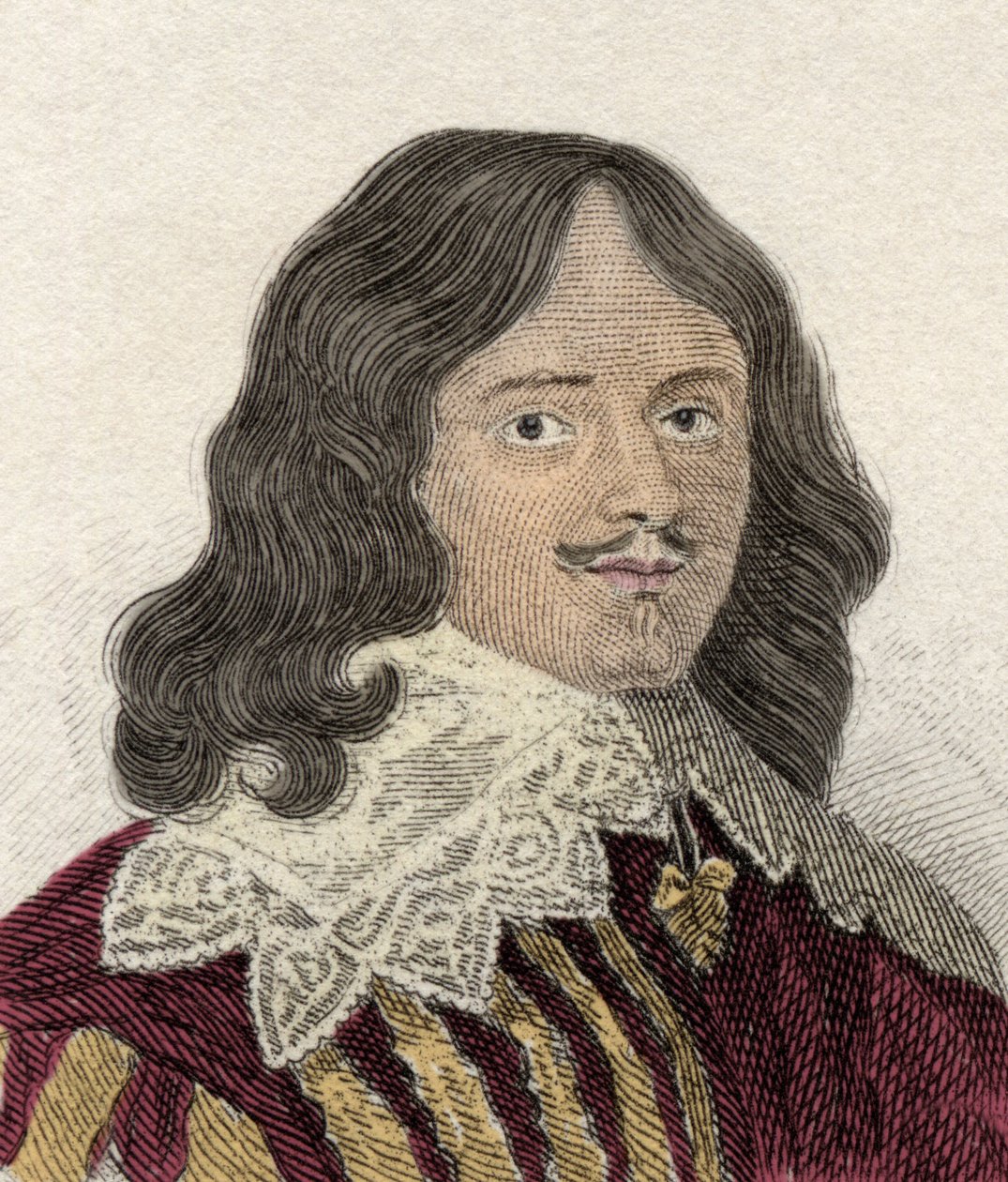صورة لوسيوس كاري (حوالي 1610-1643) ، 2 فيسكونت فوكلاند ، سياسي وعسكري وكاتب إنجليزي. نقش القرن التاسع عشر. بواسطة فنان غير معروف