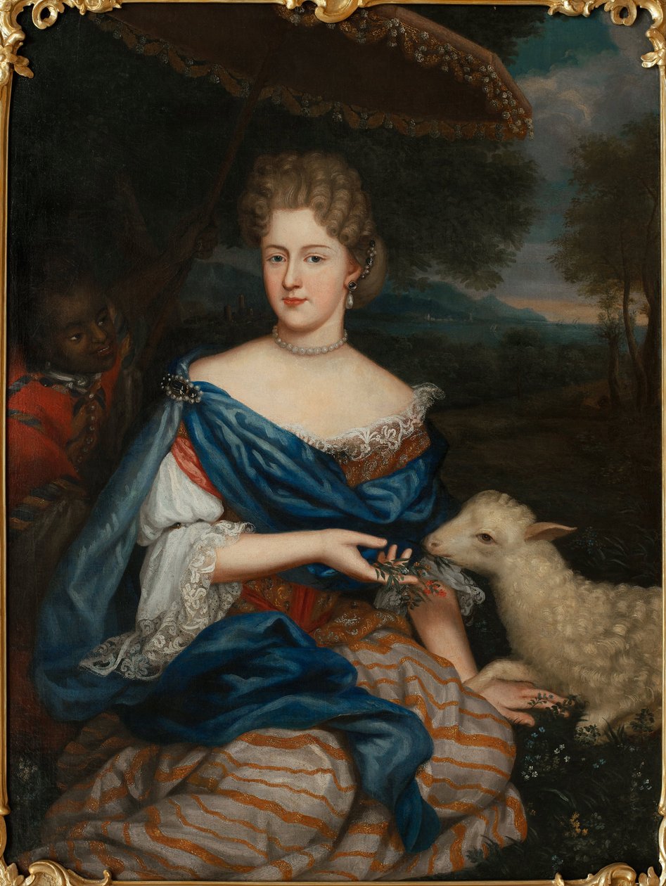 صورة ماريا كارولينا سوبيسكا (1697-1740) (ماري شارلوت سوبيسكا) - مجهول - حوالي 1730 - ألوان زيتية على قماش - 150 × 123 - متحف قصر ويلانو بواسطة فنان غير معروف