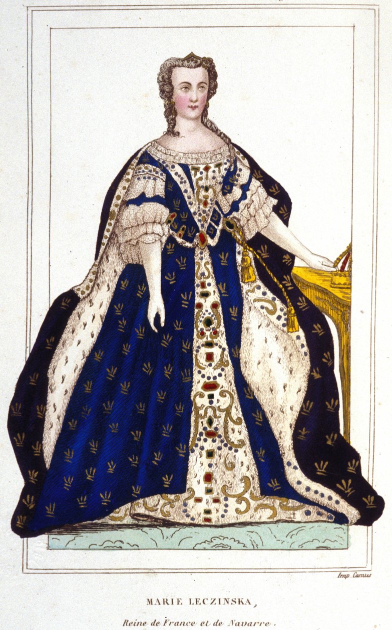 صورة لماري ليسزينسكا ، ملكة فرنسا (1703-1768) (Leczinska ؛ Lescszinka ؛ Leszinka) نقش من عام 1830. بواسطة فنان غير معروف