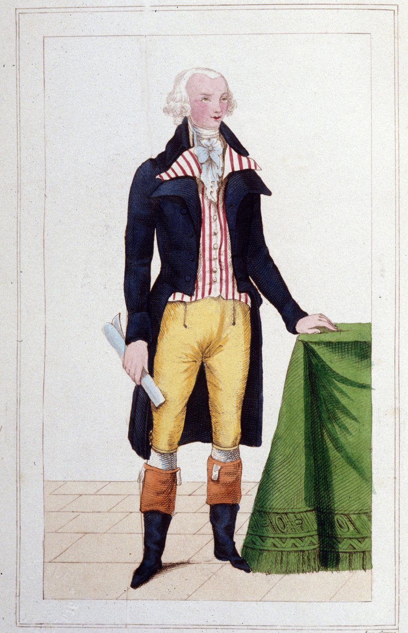 صورة لماكسيميليان روبسبير (1758 - 1794) نقش عام 1830 بواسطة فنان غير معروف