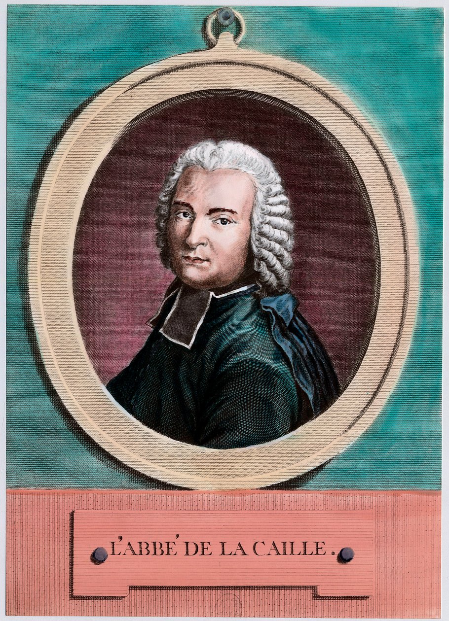 صورة لنيكولا لويس دي لاكاي (1713 - 1762) ، عالم الفلك الفرنسي. نقش القرن الثامن عشر. مجموعة خاصة. بواسطة فنان غير معروف