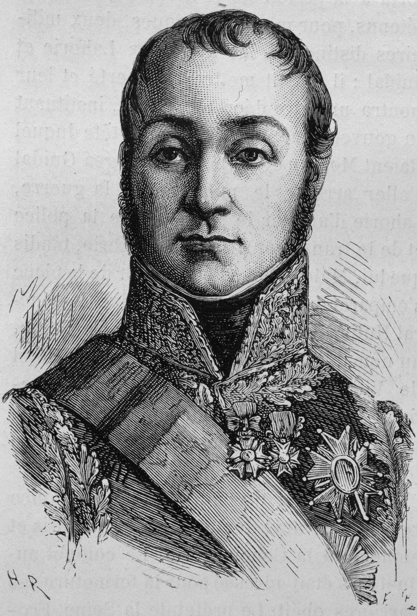 صورة لنيكولا أودينوت ، دوق ريجيو (1767 - 1847). نقش نهاية القرن التاسع عشر في "هيستوار دو فرانس" له. مارتن. بواسطة فنان غير معروف