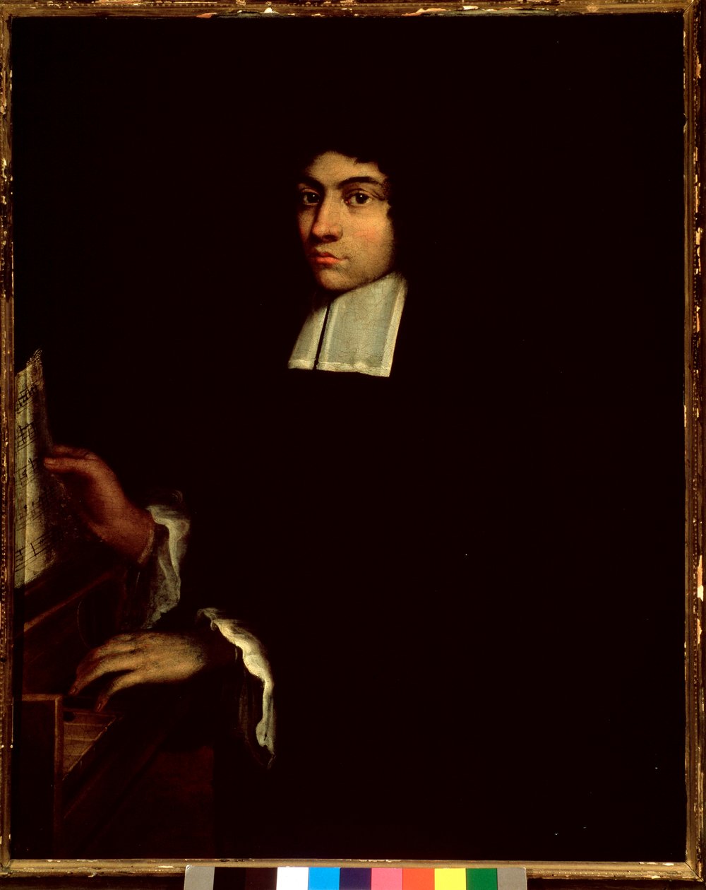 صورة لبييترو ديجلي أنتوني (حوالي 1648-1720) الملحن الإيطالي لوحة مجهولة. متحف بولونيا المدني للببليوغرافيا في القرن الثامن عشر بواسطة فنان غير معروف