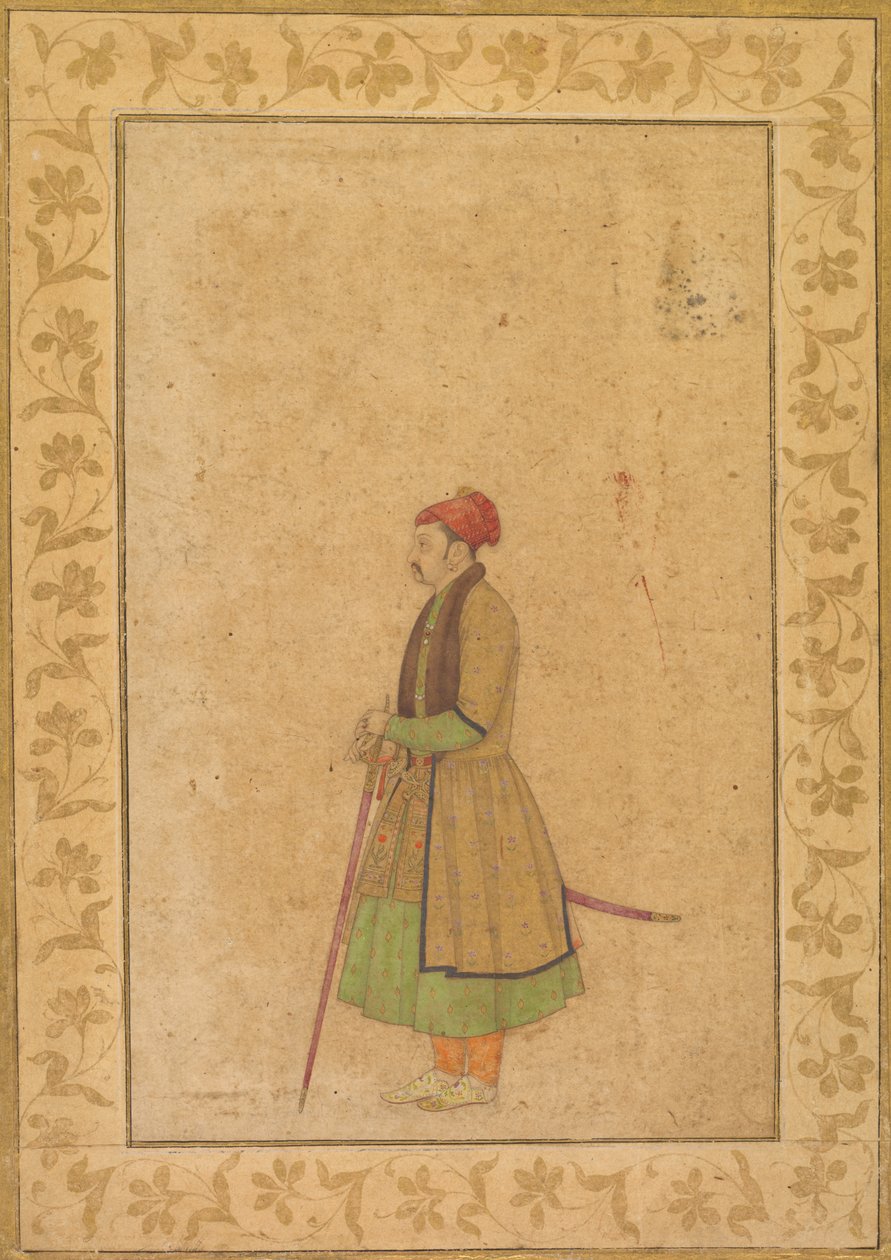 صورة لراجا رام سينغ من العنبر (1667-1688) بسيف ديكان (وجه الصفحة) بواسطة فنان غير معروف