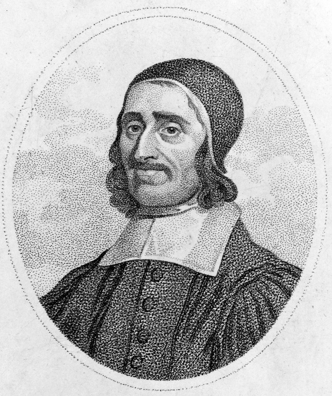صورة لريتشارد باكستر (1615-1691) بيوريتان من القرن السابع عشر نقش لمجموعة خاصة من القرن التاسع عشر. باريس بواسطة فنان غير معروف