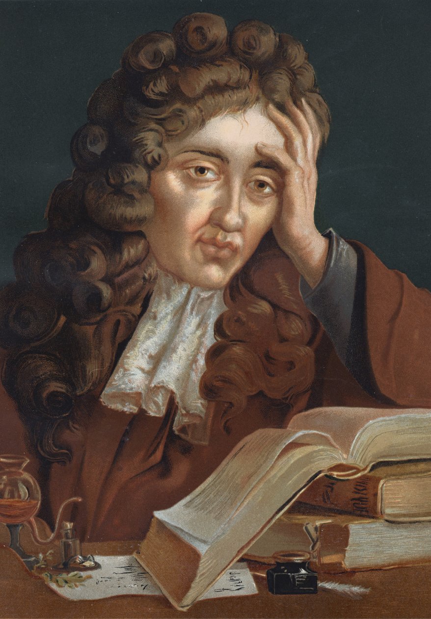 صورة لروبرت بويل (1627-1691) ، الفيزيائي والكيميائي الأيرلندي. على أساس العلم ورجالها من قبل لويس فيغير. برشلونة 1881 بواسطة فنان غير معروف