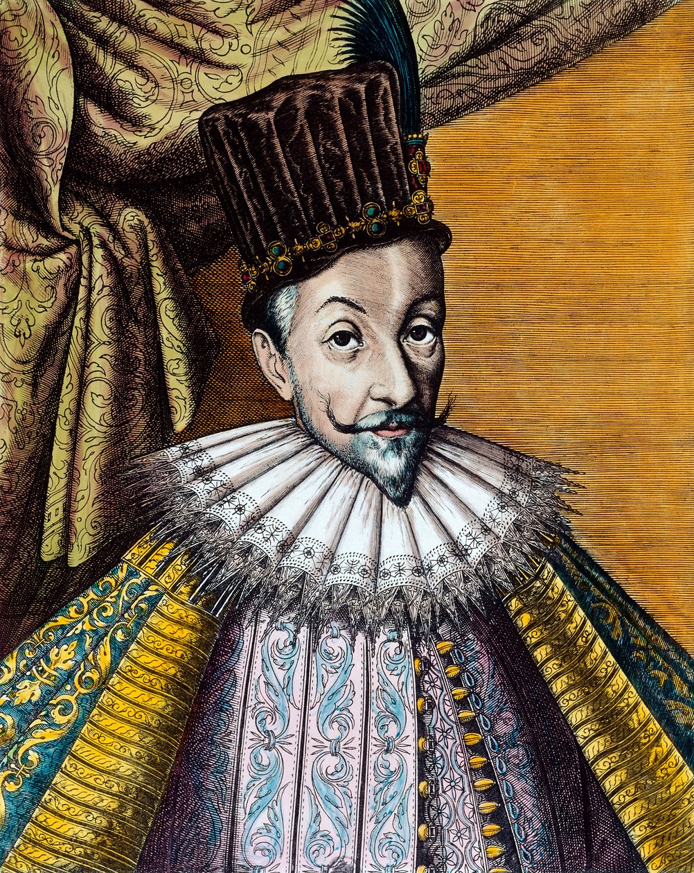 صورة لسيغيسمون الثالث فاسا (1566-1632) ملك بولندا (1587-1632) والسويد (1592-1599). نقش القرن السابع عشر. كول. اذهب. بواسطة فنان غير معروف