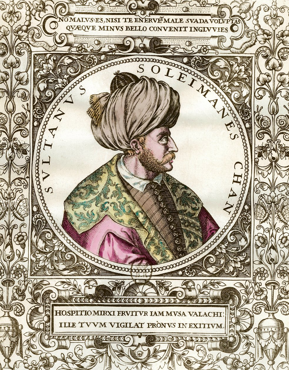 Portrait of Soliman the Magnificent (1494 - 1566) Sultan Ottoman. Engraving of the 16th century. Private collection. بواسطة فنان غير معروف