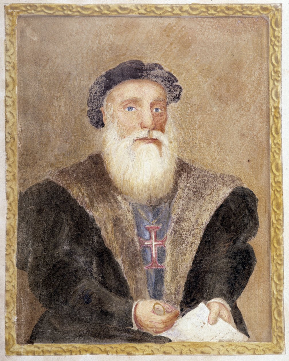 Portrait of Vasco de Gama - in “” The Life of Prince Henri of Portugal surnamed the Navigator”” by Richard Henri Major بواسطة فنان غير معروف