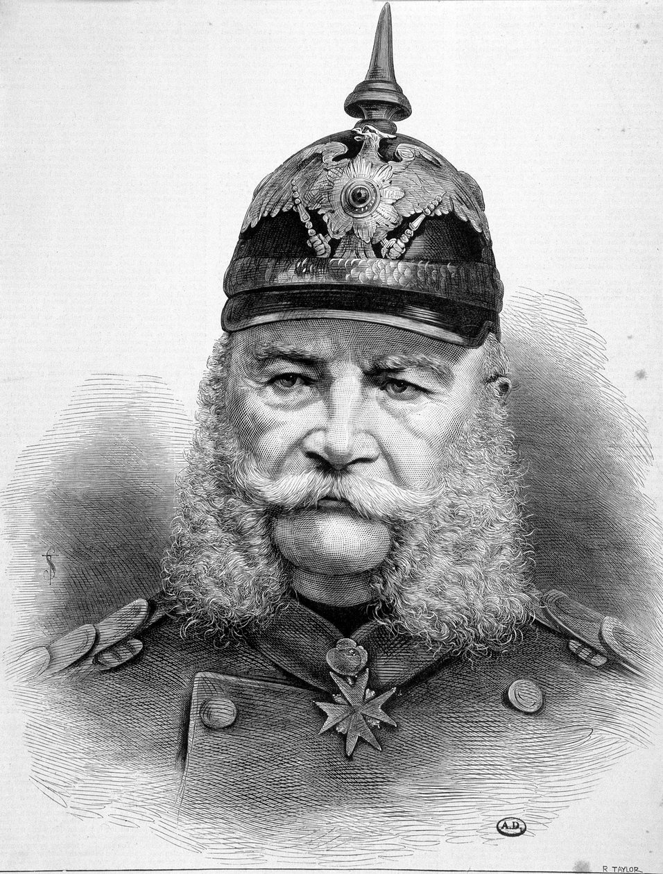 صورة وليام فريدريش لودفيج الأول ، ملك بروسيا وإمبراطور ألمانيا (1797-1888). بواسطة فنان غير معروف