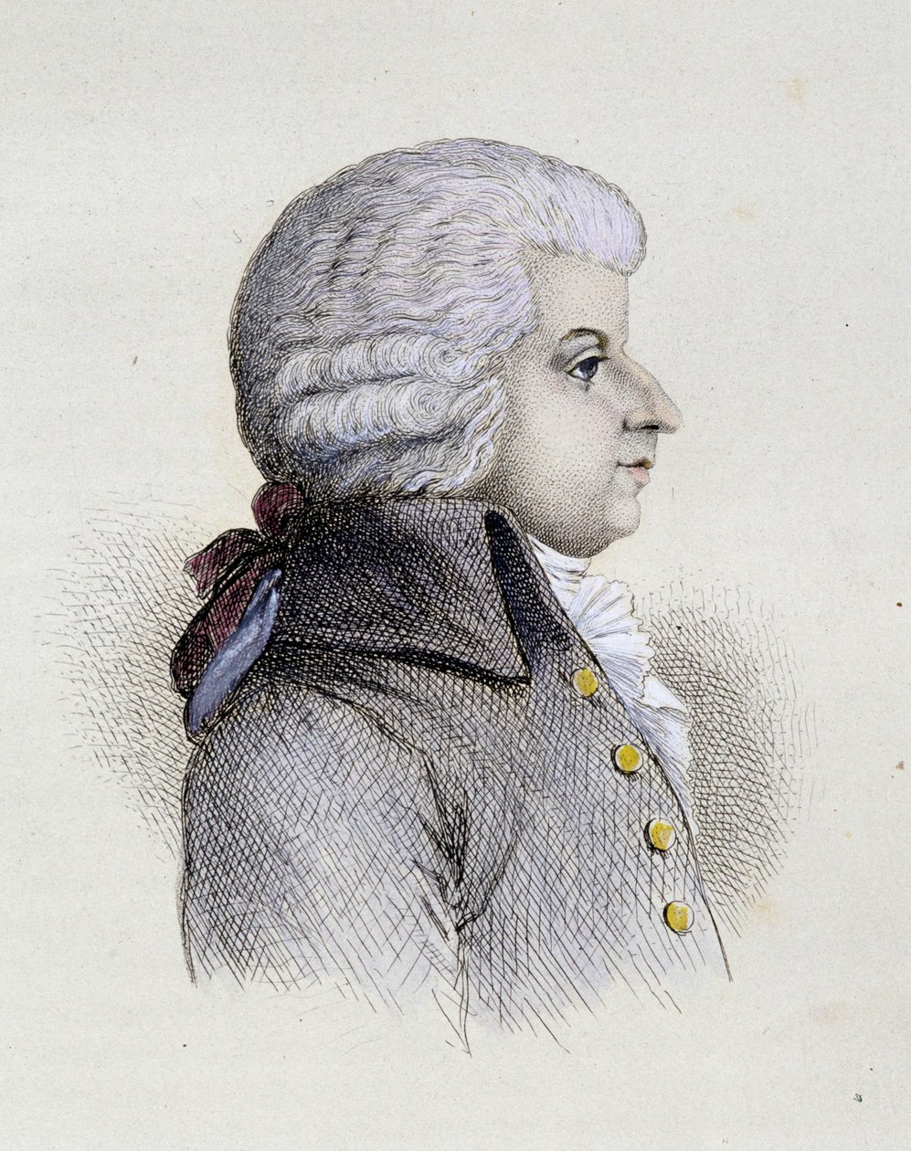 صورة لفولفجانج أماديوس موتسارت (1756-1791) شاب - نقش بواسطة فنان غير معروف