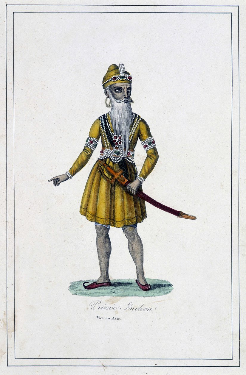 Portrait of an Indian Prince in traditional habit - in “Les peuples de la terre”” by Abbe Paul Jonhanneaud, Librairie des Bons livres بواسطة فنان غير معروف
