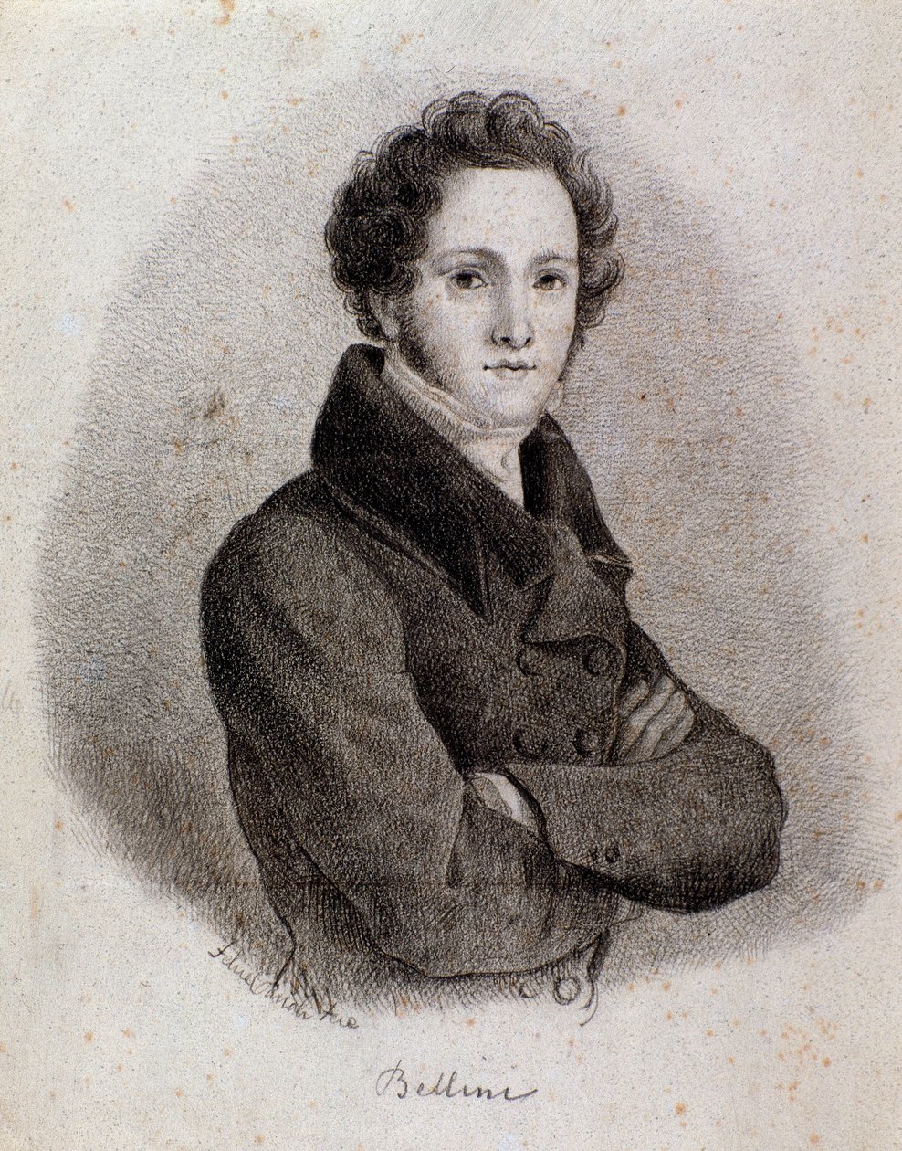 Portrait of italian composer Vincenzo Bellini (engraving. 19th century) بواسطة فنان غير معروف