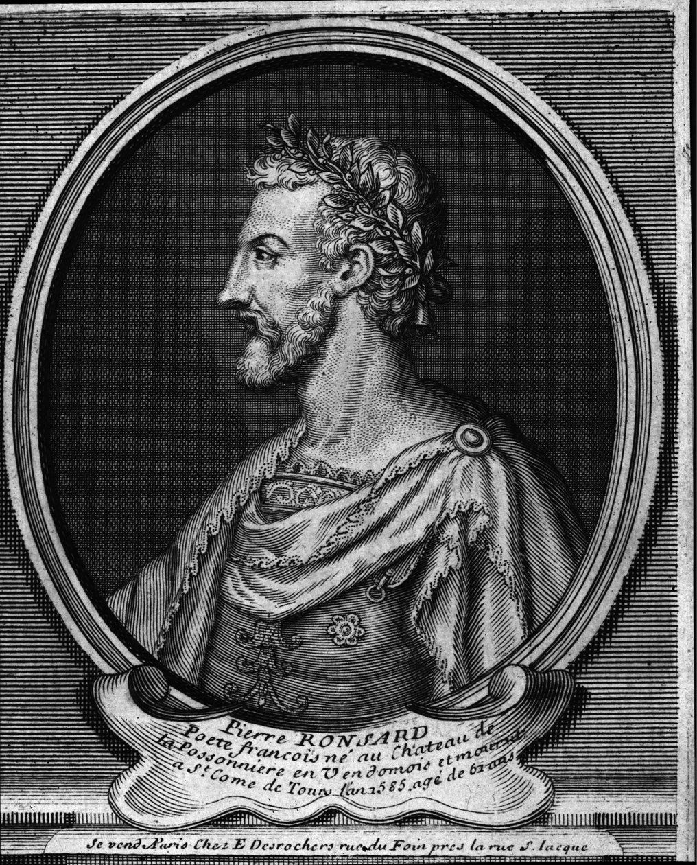 صورة للشاعر الفرنسي بيير دي رونسارد (1524-1585) نقش من القرن الثامن عشر بواسطة فنان غير معروف