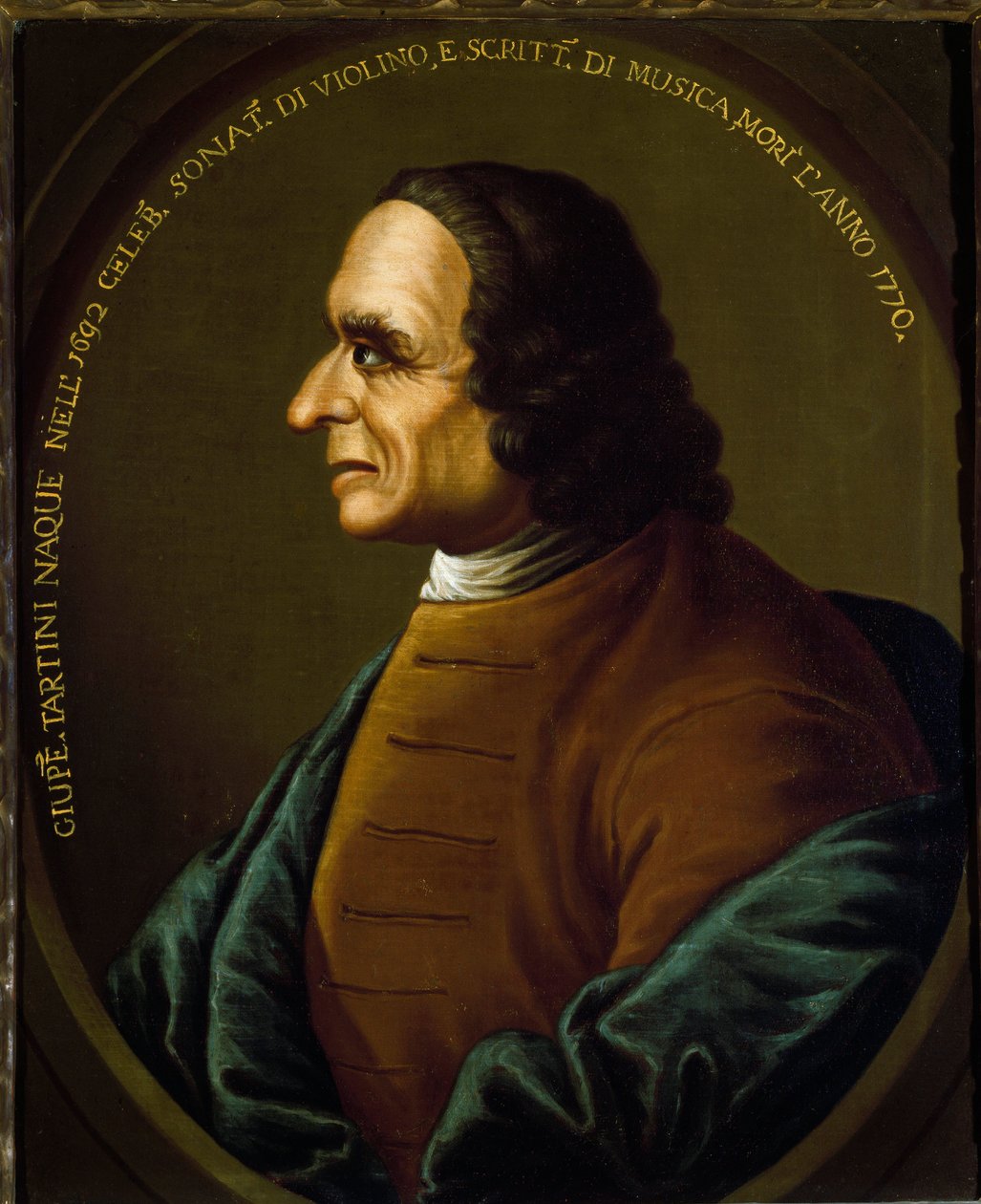 Portrait of the Italian composer and violinist Giuseppe Tartini (1692-1770) Anonymous painting of the 18th century. Bologna Civico Museo Bibliografico Musicale - Portrait of the Italian composer and violinist Giuseppe Tartini (1692-1770). Anonymous paintin بواسطة فنان غير معروف
