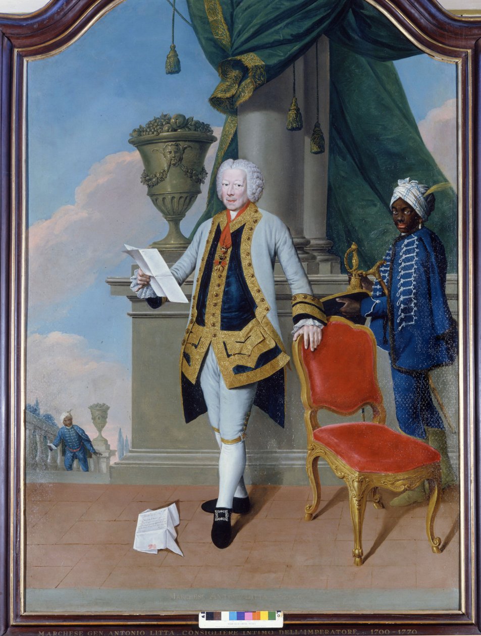 صورة شخصية للماركيز أنطونيو ليتا (1700 - 1770) ، المستشار الحميم للإمبراطور. لوحة مجهولة. كول الخاص. ميلان بواسطة فنان غير معروف