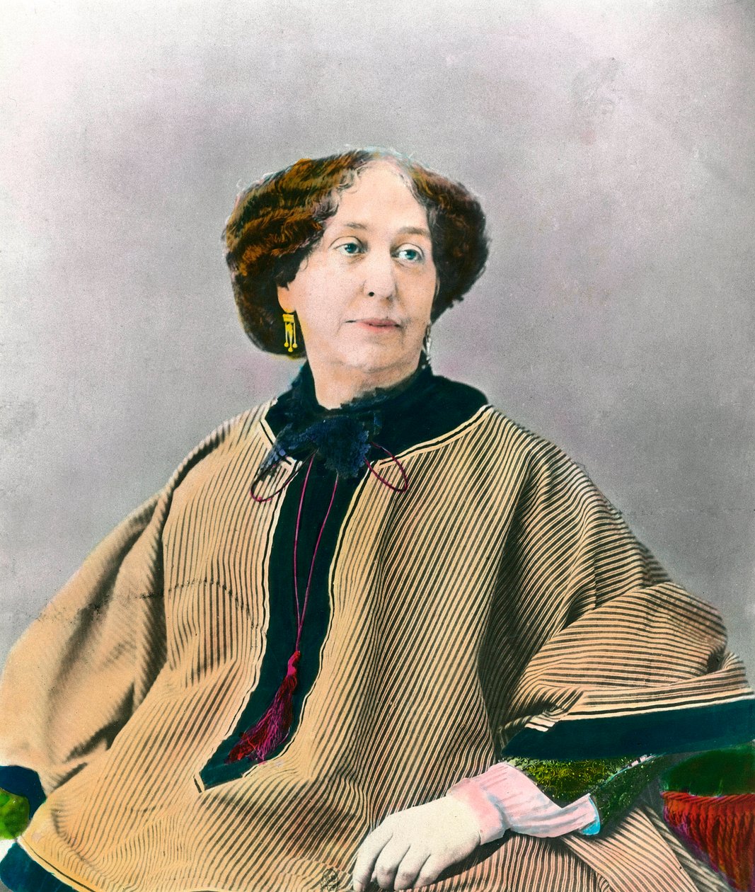 صورة للكاتب جورج ساند (1804-1876) أورور دوبين ، البارونة دوديفانت بواسطة فنان غير معروف