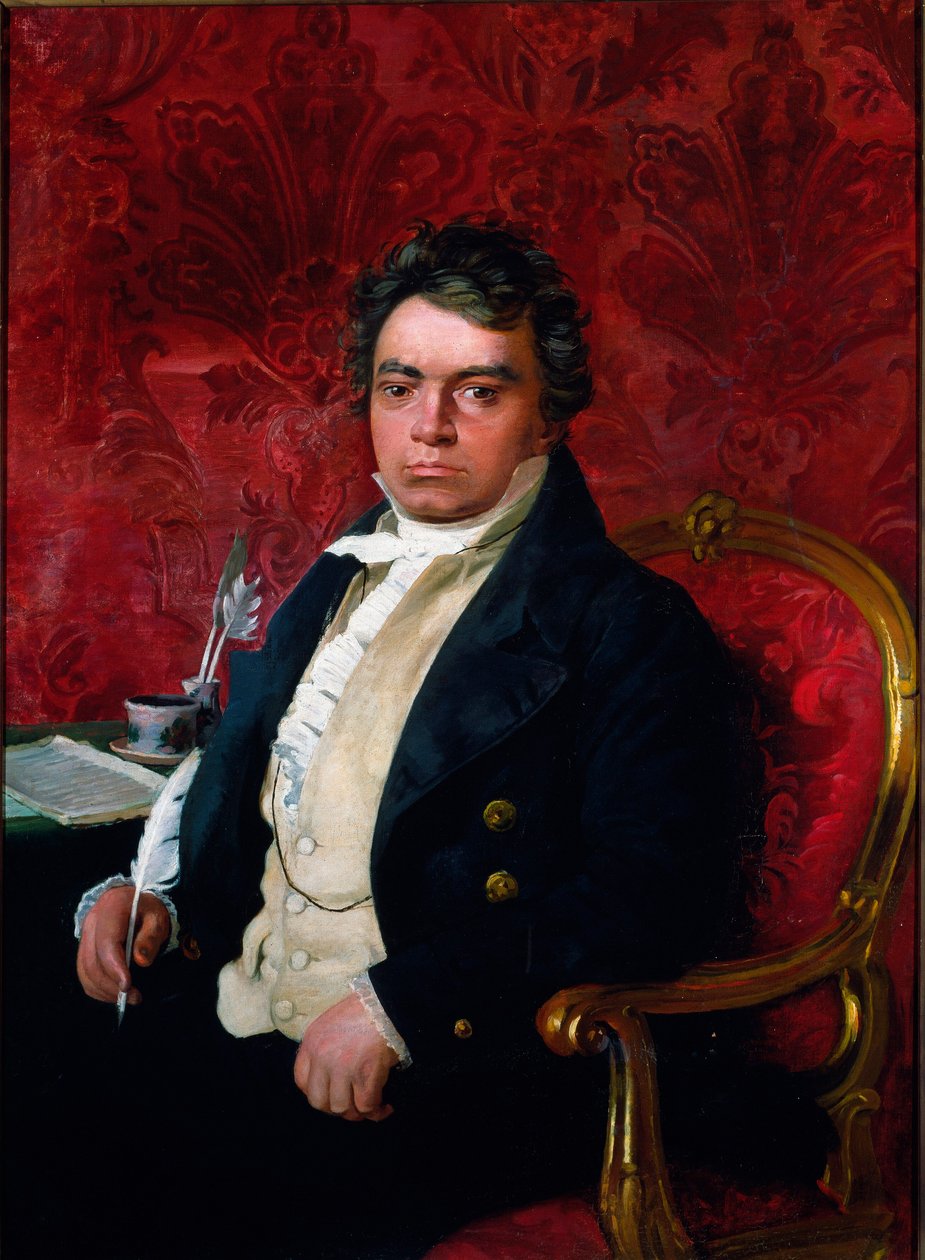 Portrait of the composer Ludwig van Beethoven بواسطة فنان غير معروف