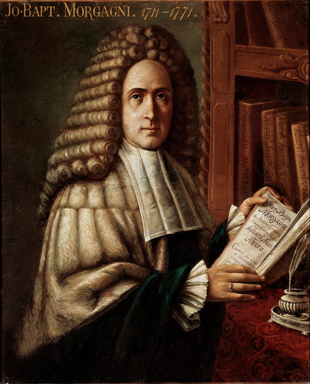 صورة الطبيب وعالم التشريح (جيوفاني باتيستا) (جيوفان باتيستا) جيامباتيستا مورغاني (1683-1771) (يوحنا المعمدان) مؤسس علم التشريح المرضي رسم مجهول من القرن الثامن عشر ، جامعة بادوا ، إيطاليا بواسطة فنان غير معروف