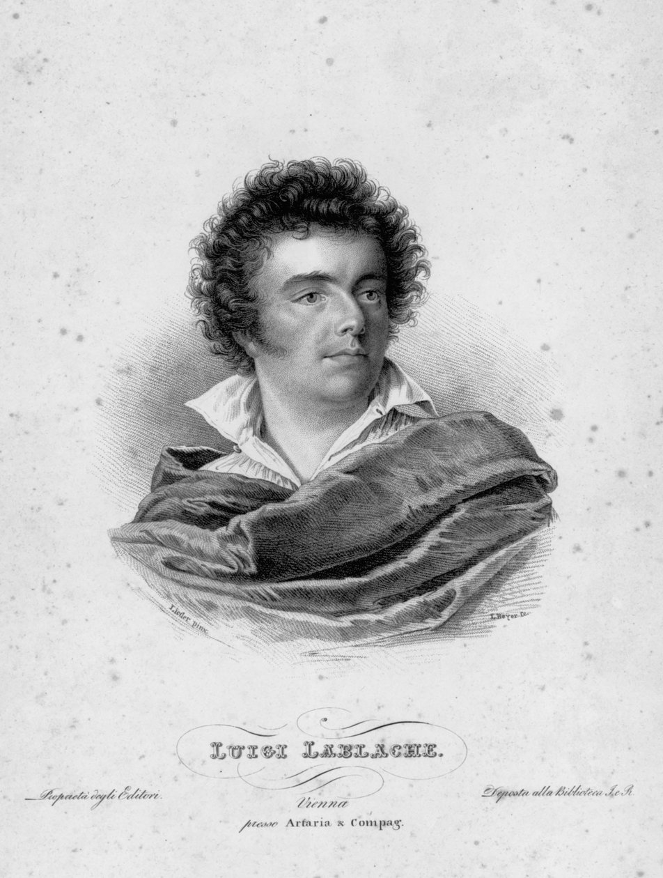 صورة لمغني الأوبرا الفرنسي لويجي لابلاش (1794-1858) نقش من القرن التاسع عشر بواسطة فنان غير معروف