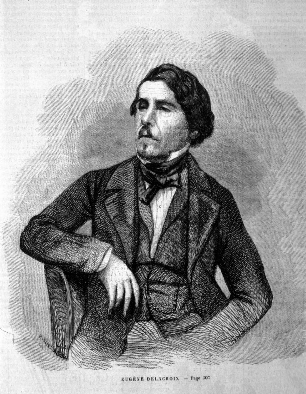 صورة للرسام يوجين ديلاكروا (1798 - 1863). بواسطة فنان غير معروف