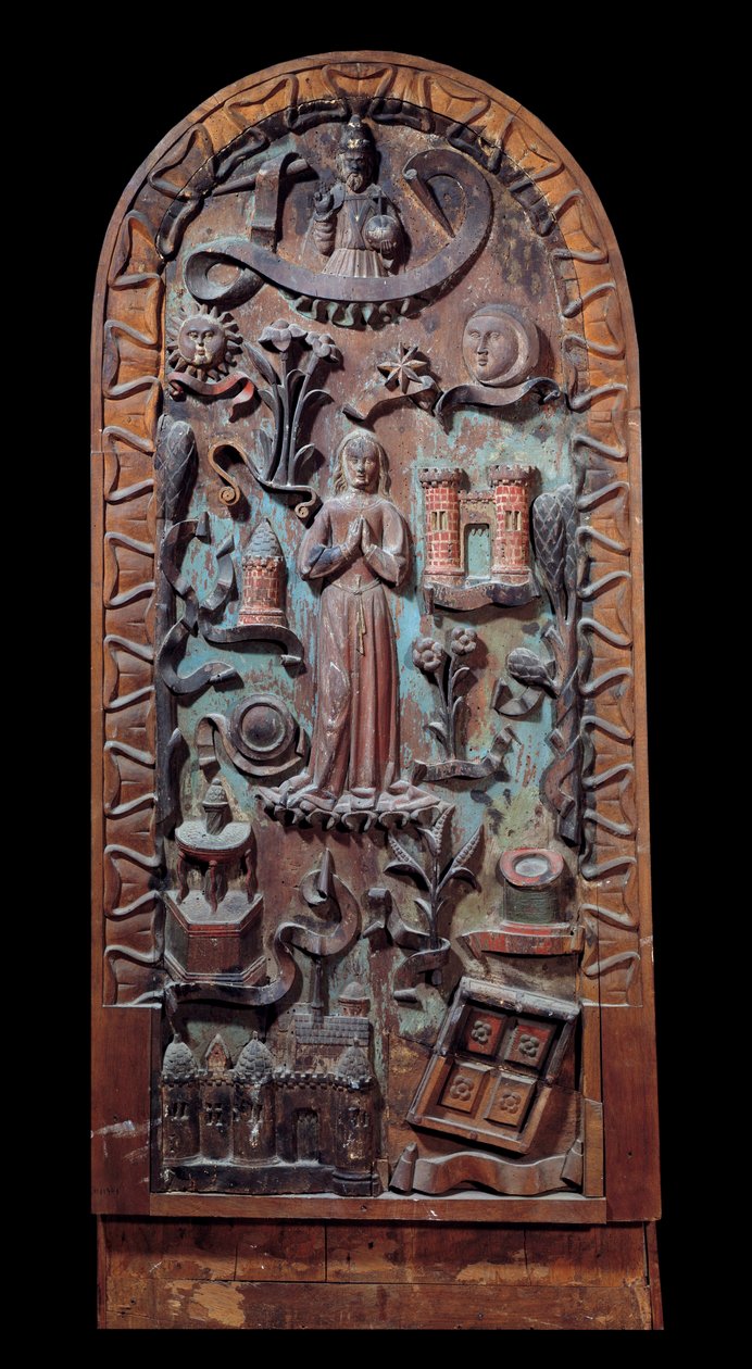 Praise of the Virgin Carved wood panel. 16th century Chartres, Musee des Beaux Arts بواسطة فنان غير معروف