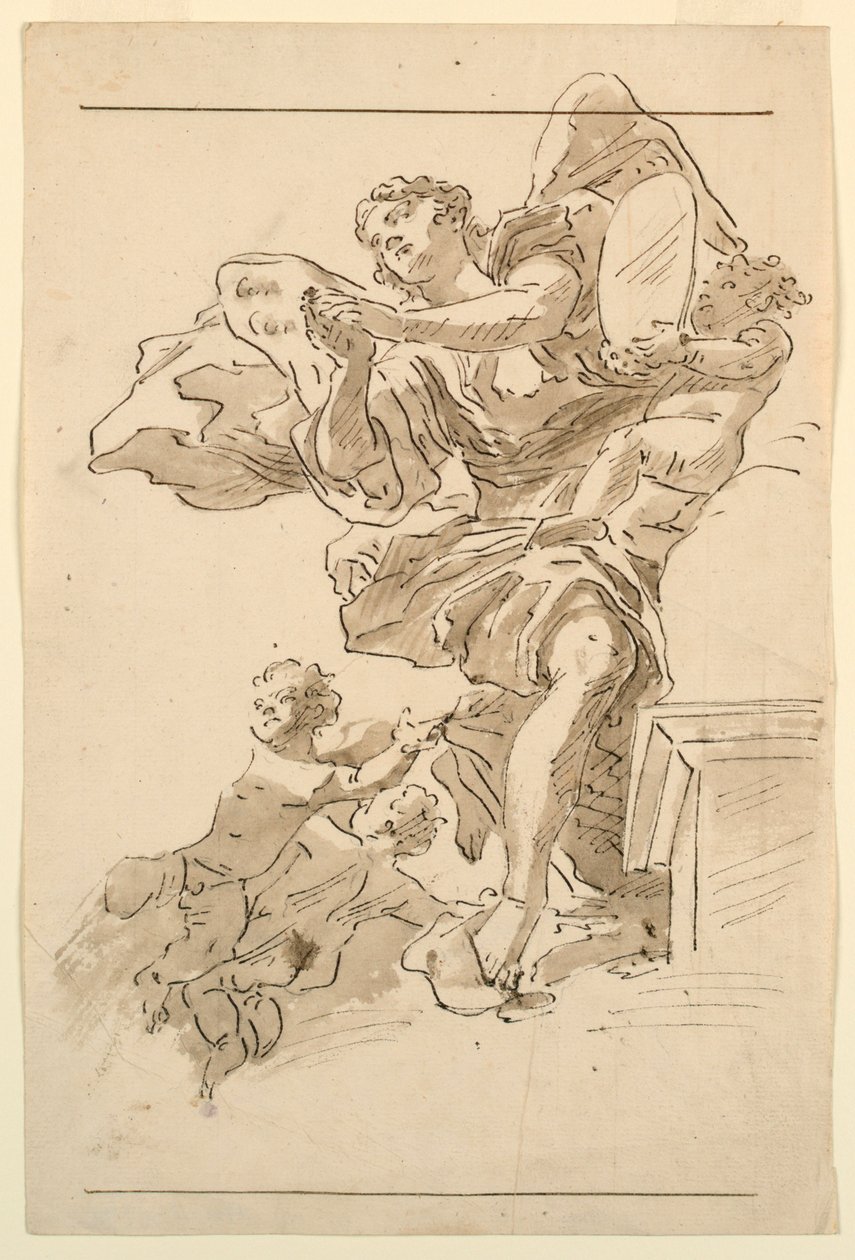 Putti و Winged Figure بواسطة فنان غير معروف