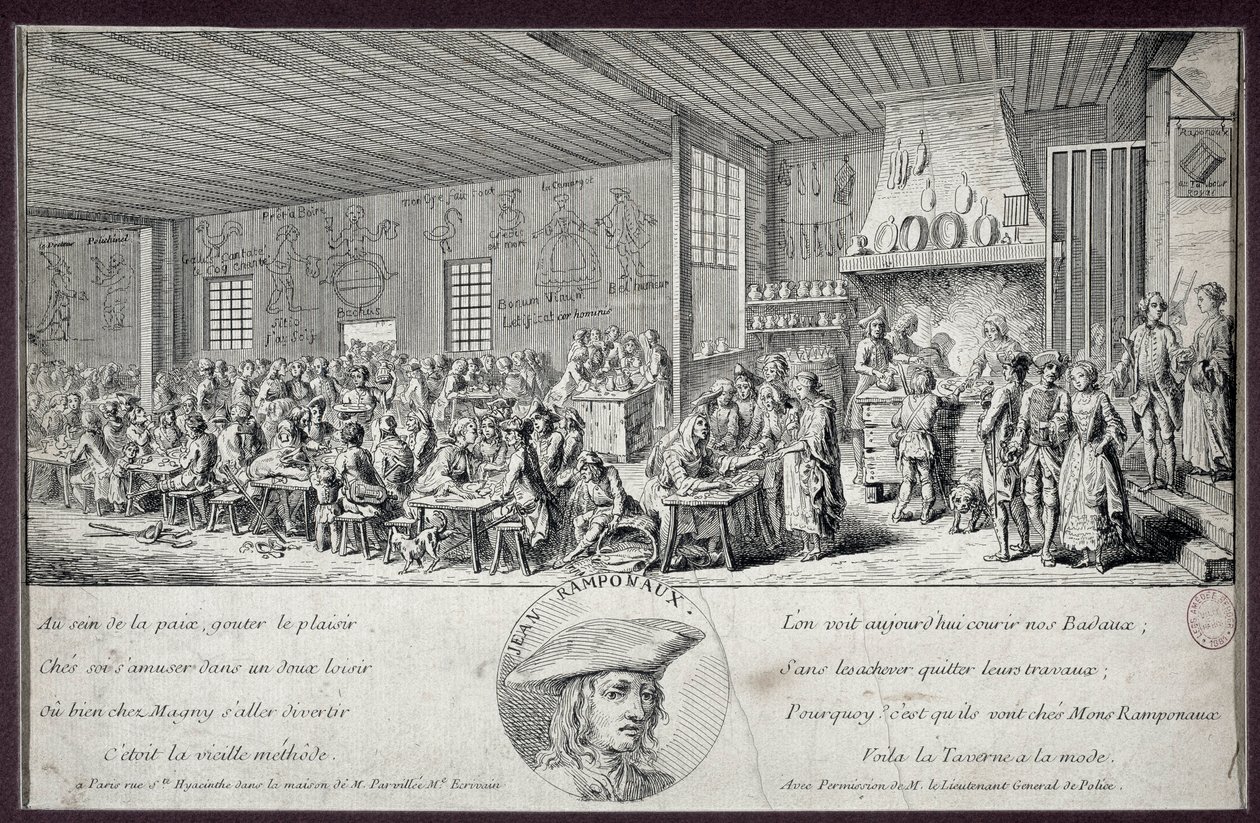 Ramponaux tavern This popular cabaret was founded by Jean Ramponaux (Ramponneau or Ramponeau بواسطة فنان غير معروف