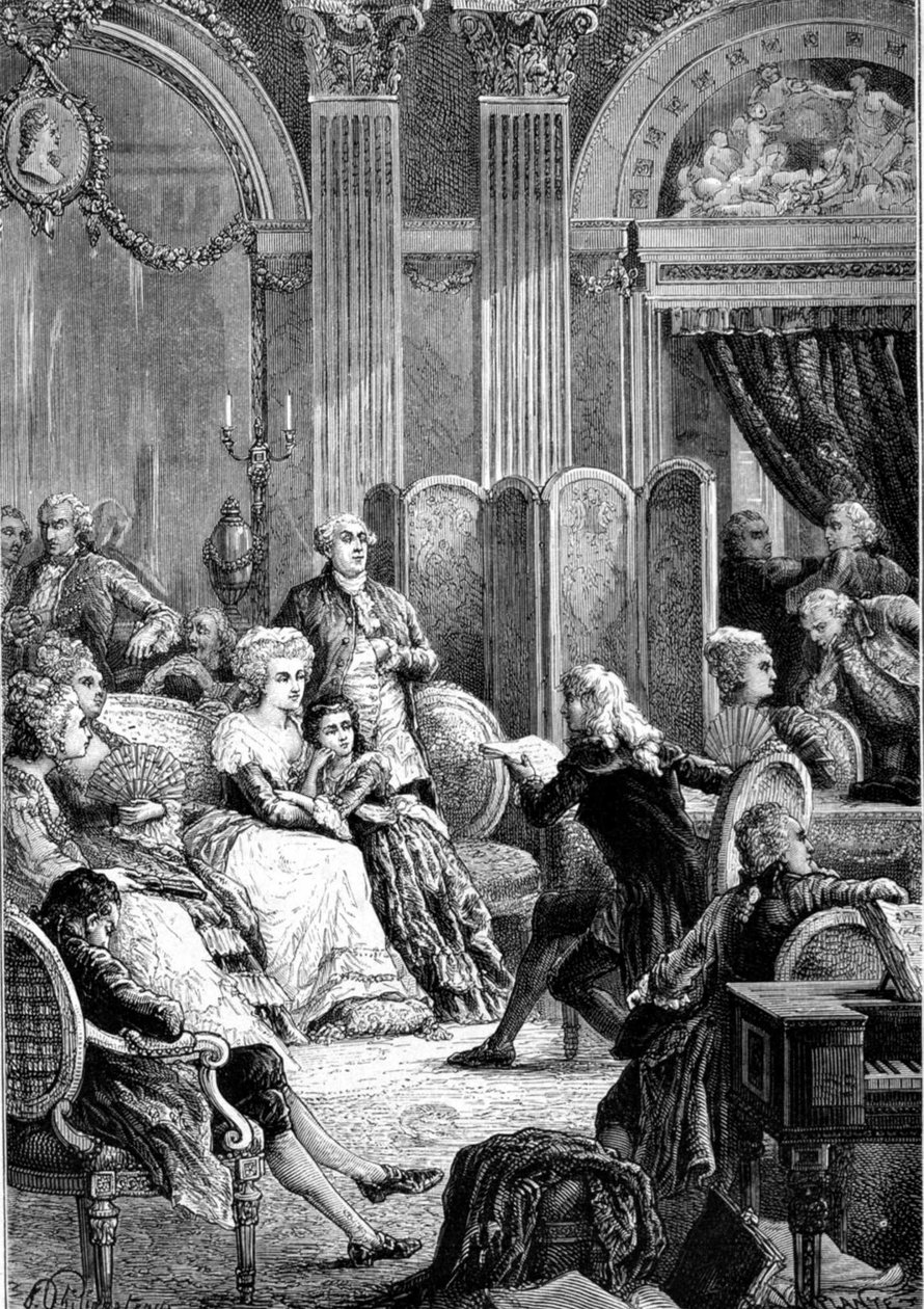 قراءة "" Paul and Virginie "" في صالونات Madame Necker - في "" Histoire de France "" لـ Guizot بواسطة فنان غير معروف
