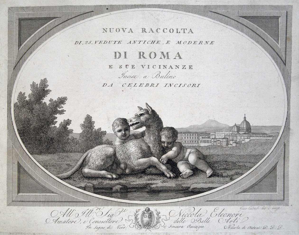 Remus and Romulus (romolo remo lupa) والذئب - في "" مجموعة مناظر من روما " بواسطة فنان غير معروف
