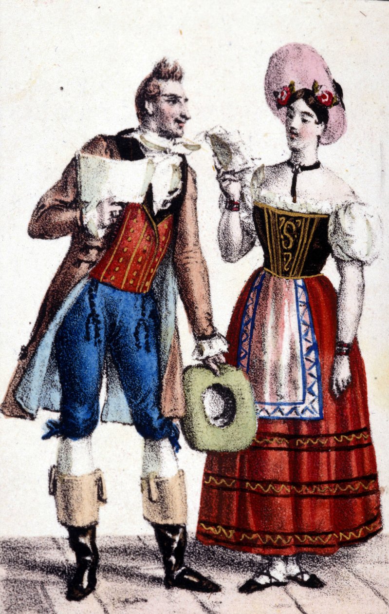 تمثيل Dulcamare و Alina (يؤديه على التوالي فريزوليني وهاينفيتر) في أوبرا "Elixir d
