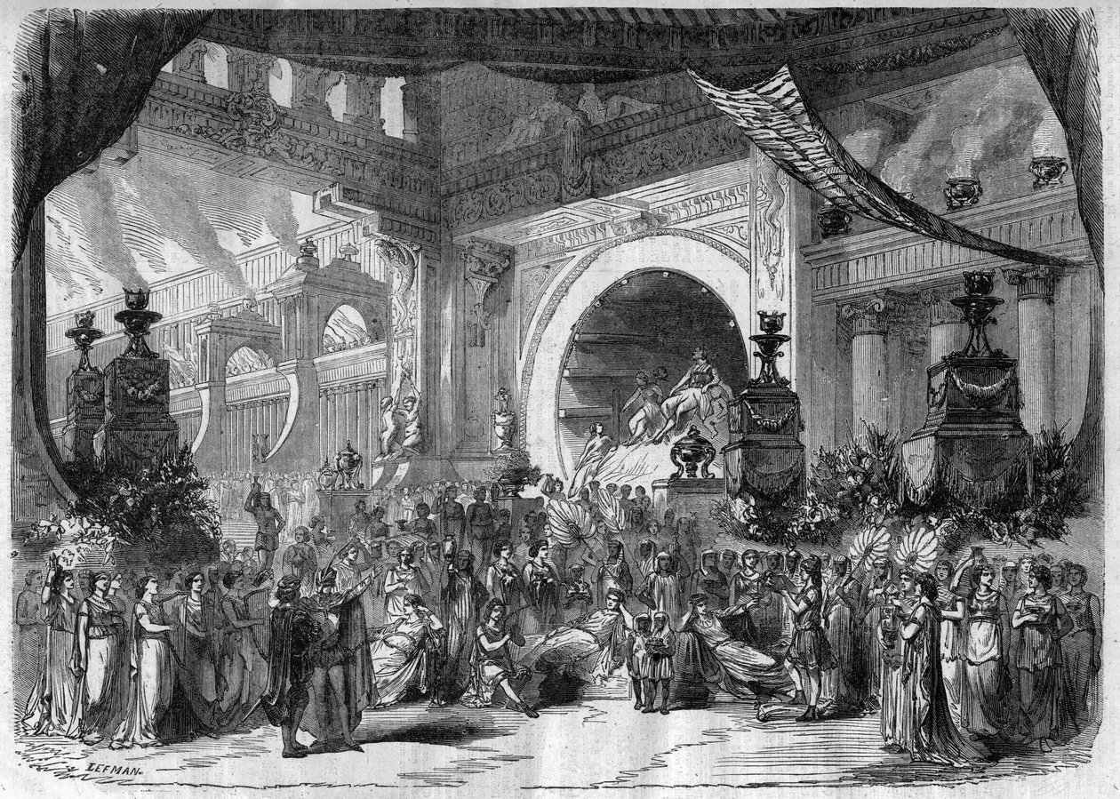 تمثيل أوبرا: الفصل الثالث ، اللوحة الثانية لـ "فاوست" لتشارلز جونود (1818-1893) - نقش في "" Le Journal Illustré "" بواسطة فنان غير معروف