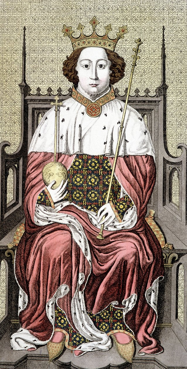 ريتشارد الثاني. (1367-1400). ملك انجلترا. نقش القرن الثامن عشر. بواسطة فنان غير معروف