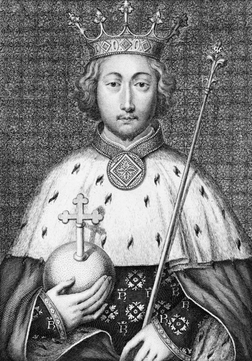 ريتشارد الثاني. (1367-1400) ملك إنجلترا. نقش القرن الثامن عشر بواسطة فنان غير معروف