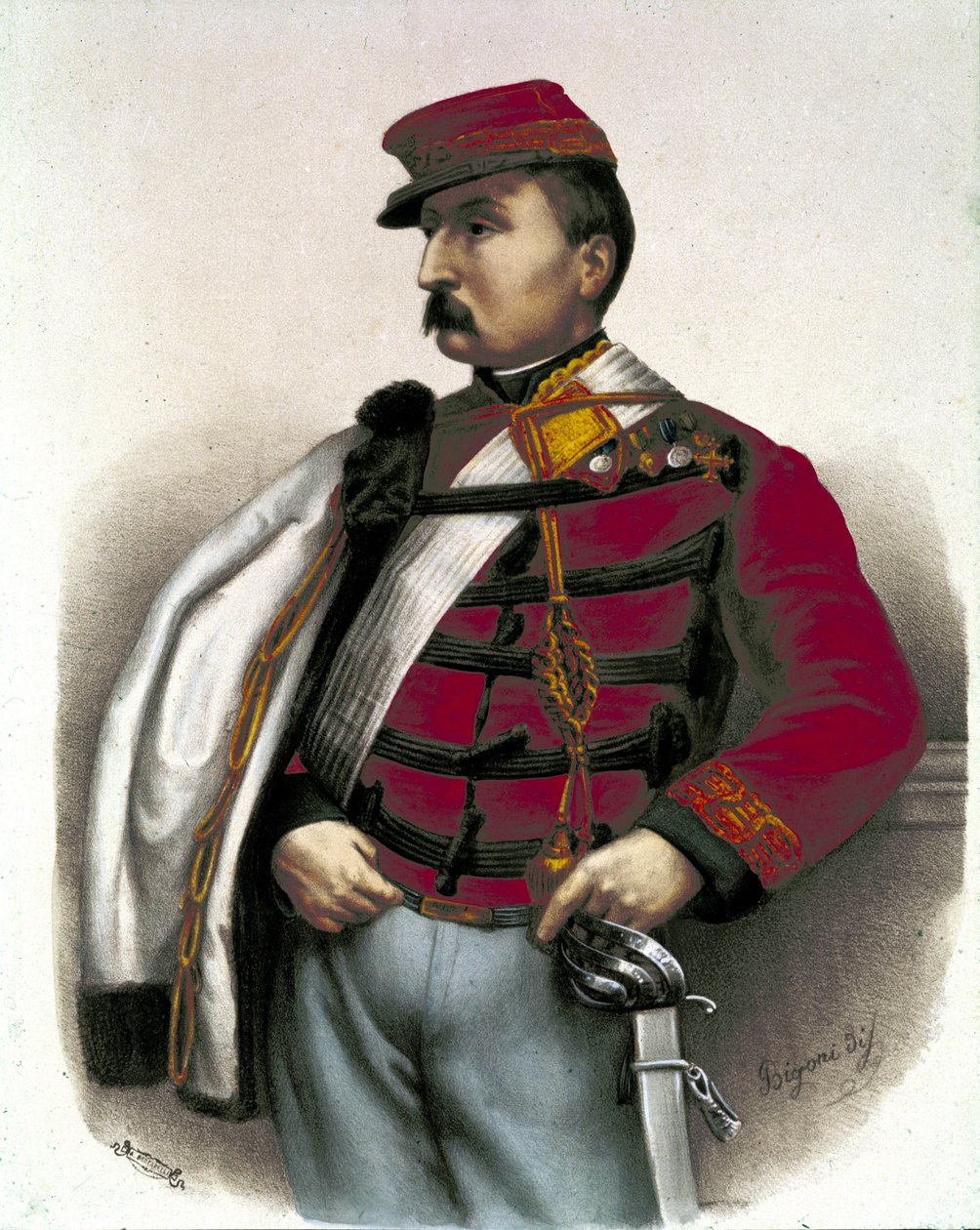 Risorgimento: صورة نينو بيكسيو (1821-1873) ، عسكري وسياسي إيطالي. تولى دورًا مهمًا في إتحاد الإيطاليين. بواسطة فنان غير معروف
