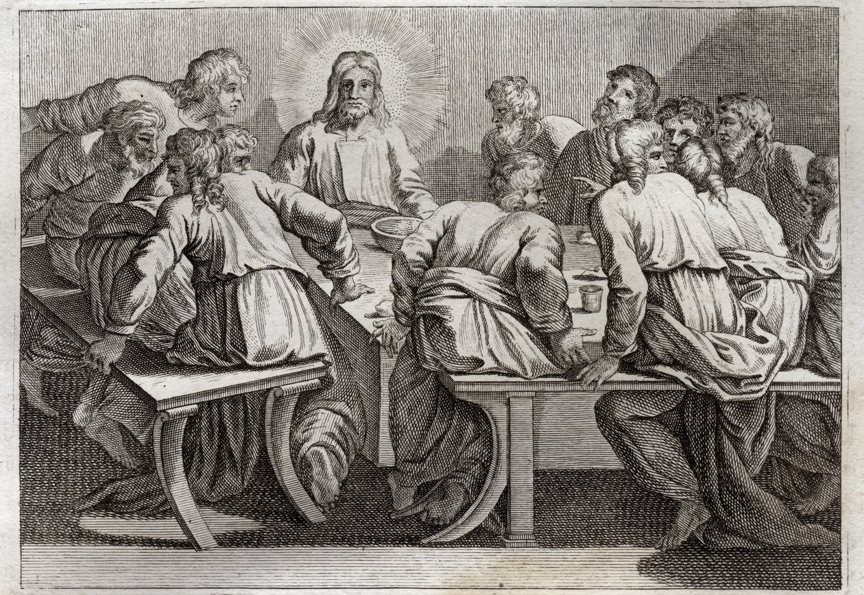 الكتاب المقدس Royaumont ، العهد الجديد: Cene. شكل توضيحي لعام 1811. بواسطة فنان غير معروف