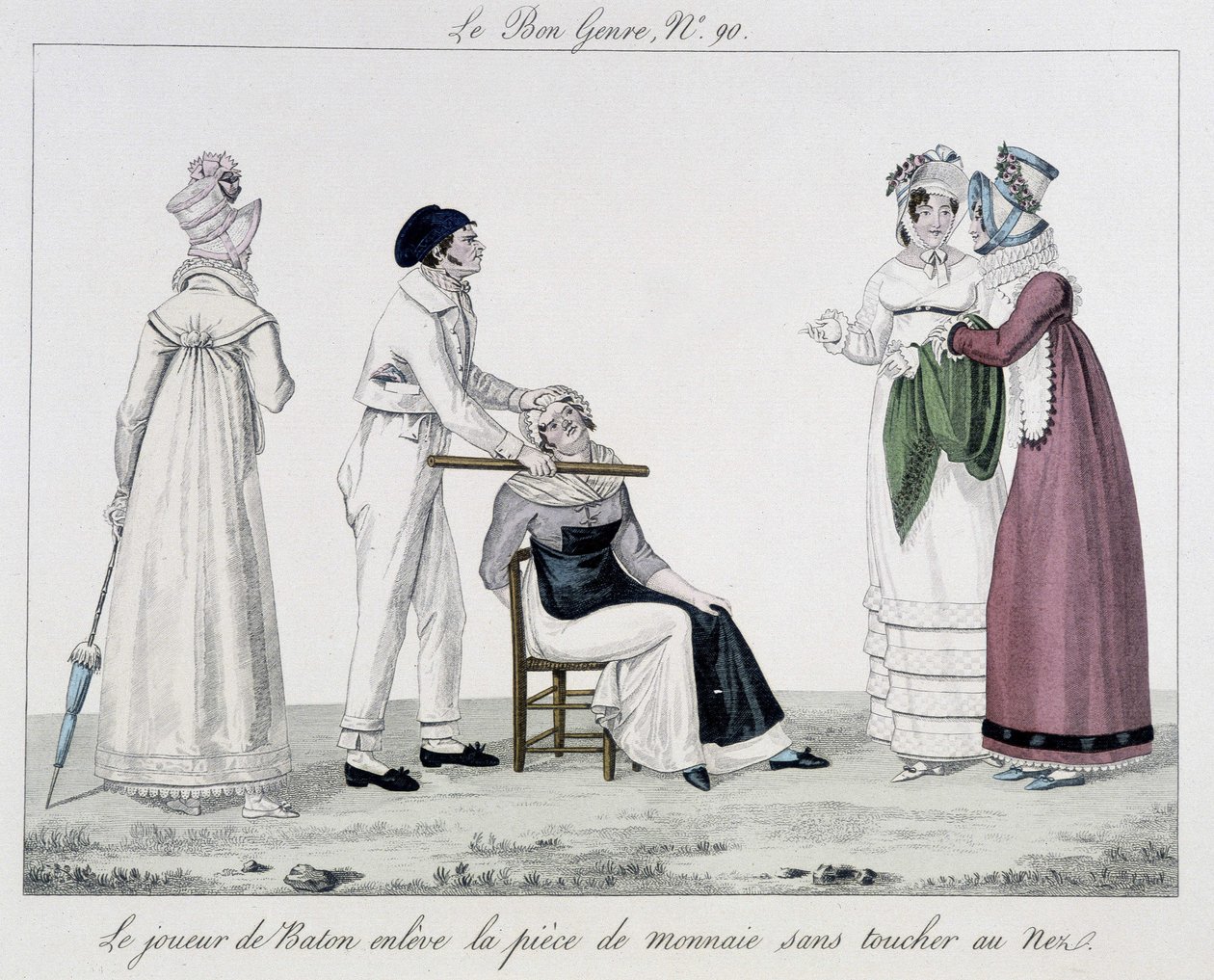 Saltimbanque: the baton player - in “” The good genre””, deb. 19th century بواسطة فنان غير معروف