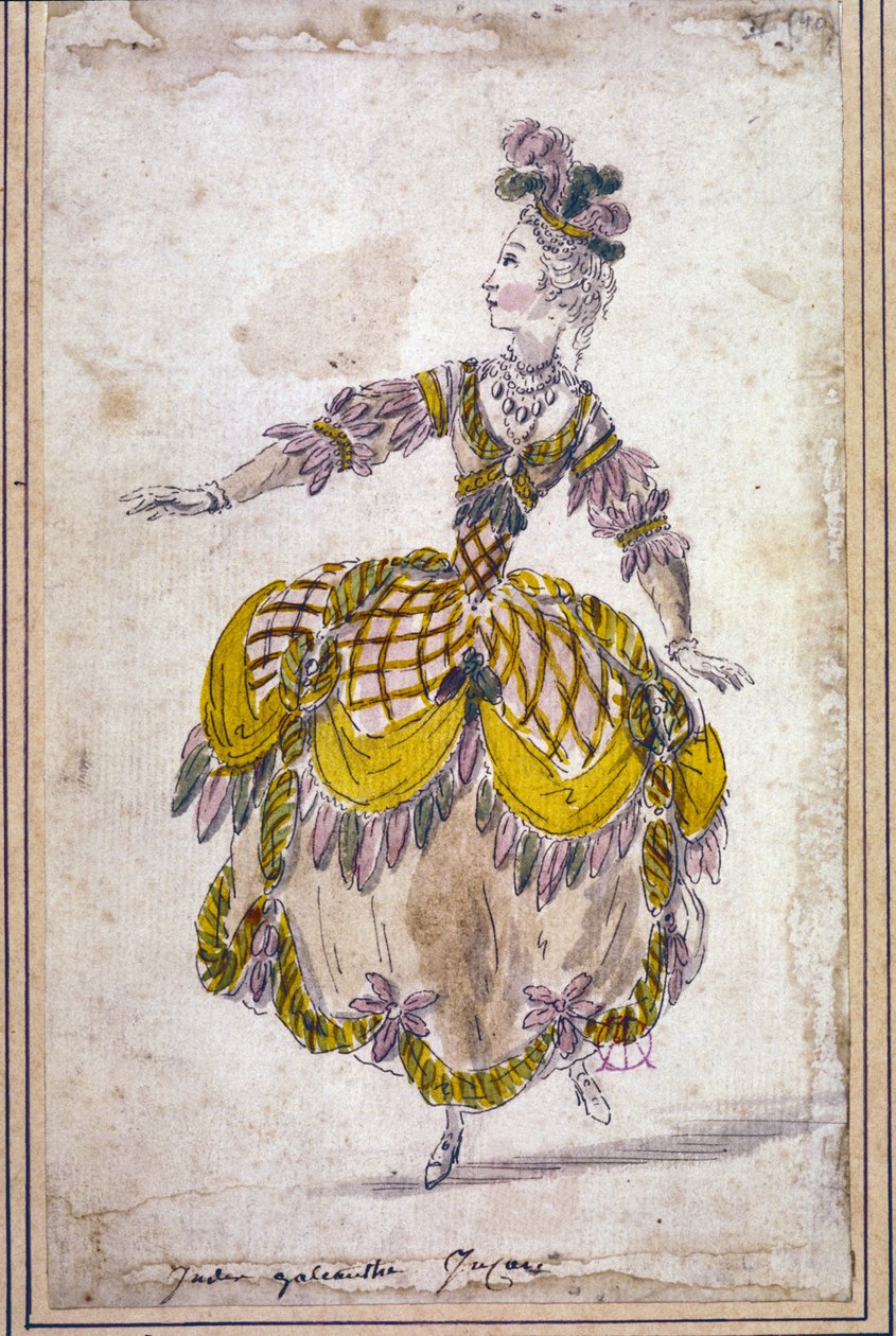 السينوغرافيا: رسم زي لباليه الأوبرا "Les Indes galantes" لجين فيليب (جان فيليب) رامو (1683-1764) 1761. Watercolor. بواسطة فنان غير معروف