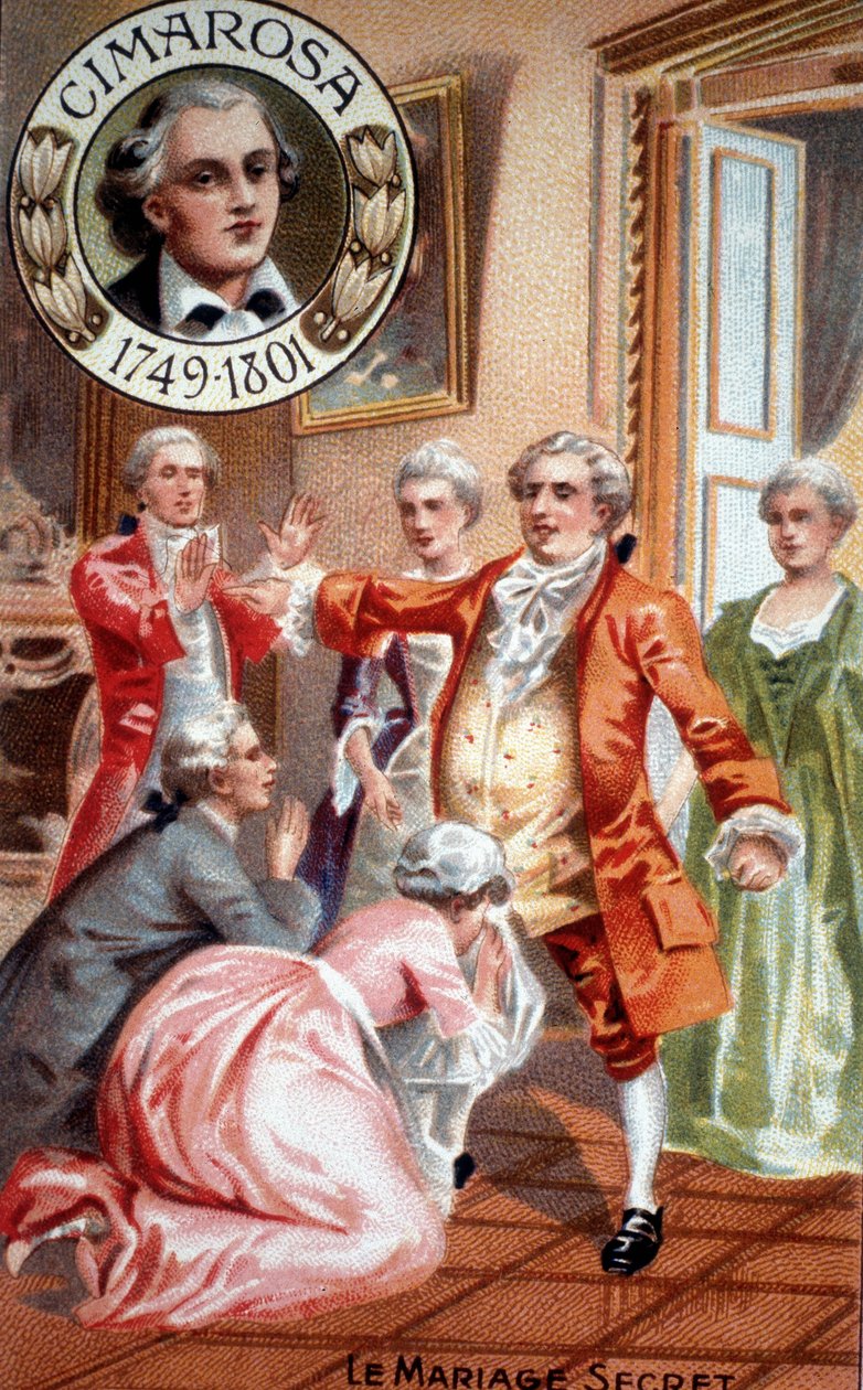 الزواج السري لدومينيكو سيماروزا (1749 - 1801). بواسطة فنان غير معروف