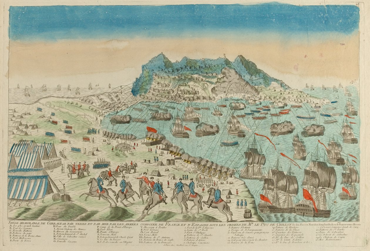 حصار جبل طارق ، 1782 بواسطة غير معروف