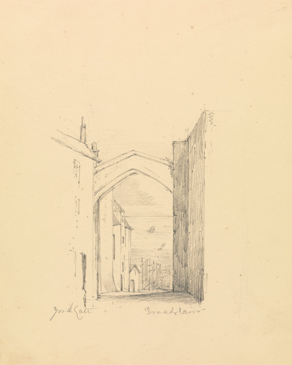 رسم تخطيطي لبوابة يورك بواسطة فنان غير معروف