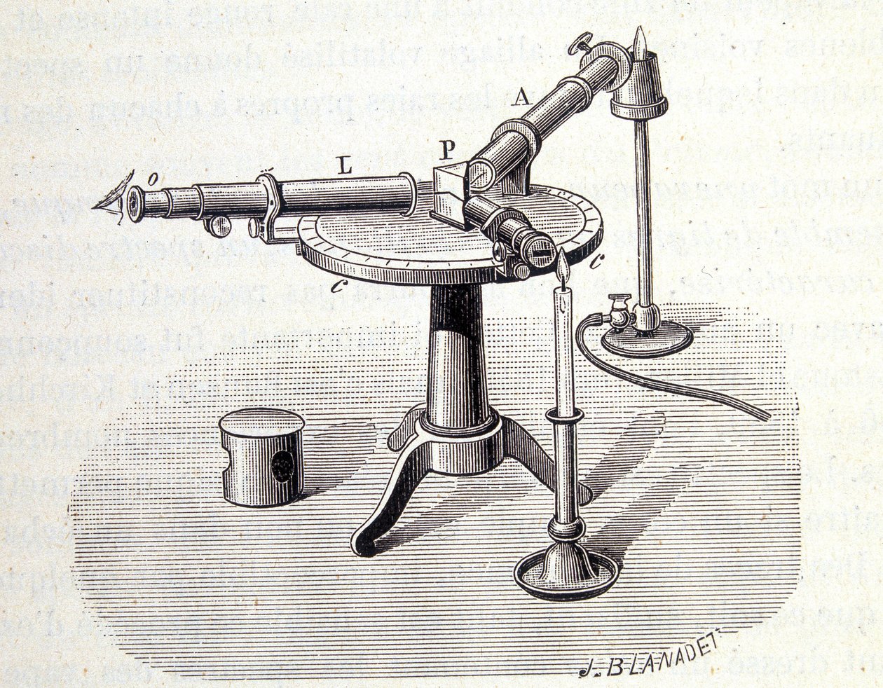 Spectroscope Bunsen and Kirchoff - في "" Physique populaire "" لإميل ديسبو ، فلاماريون بواسطة فنان غير معروف