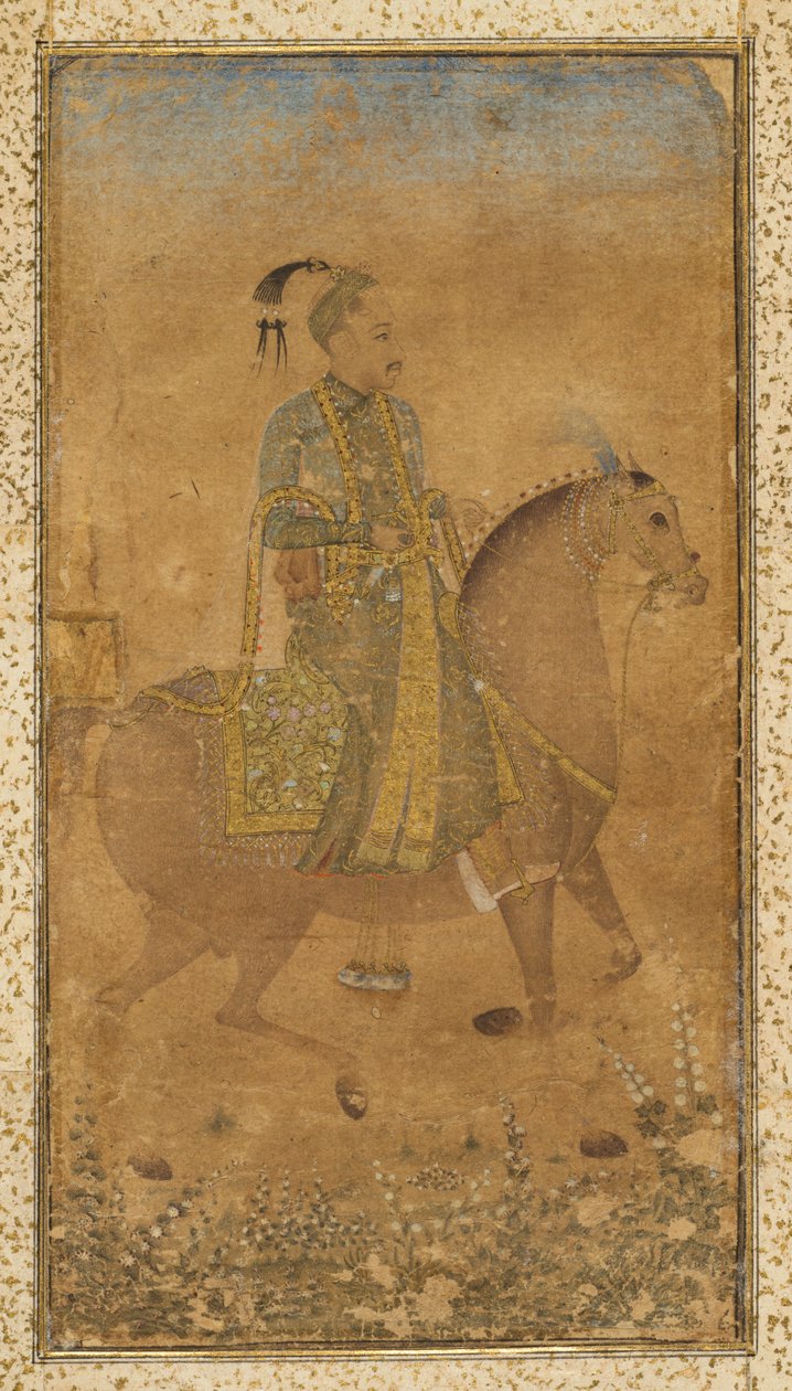 سلطان عبد الله قطب شاه (1614-1674) على ظهور الخيل بواسطة فنان غير معروف