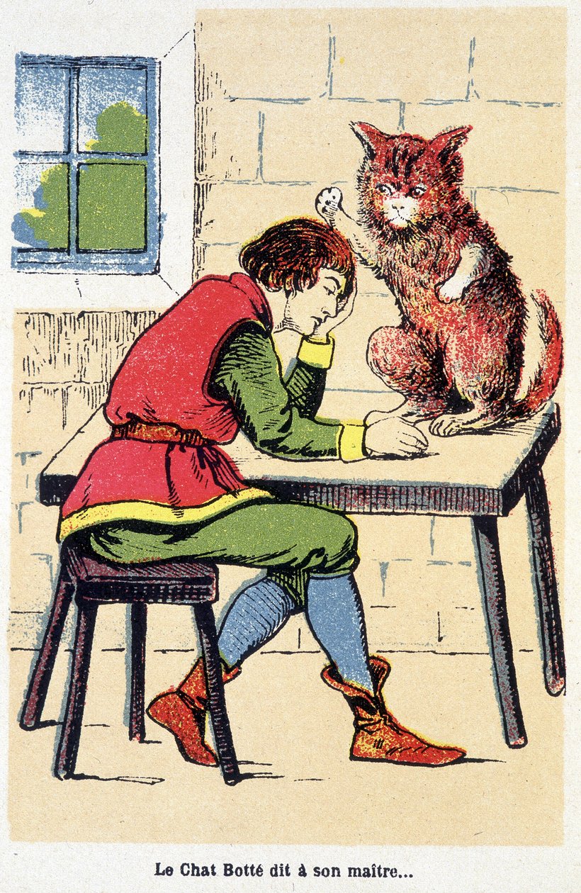 Tale of the Boot Cat: "" The Boot Cat يقول لسيده ... "" sd. القرن ال 19. بواسطة فنان غير معروف
