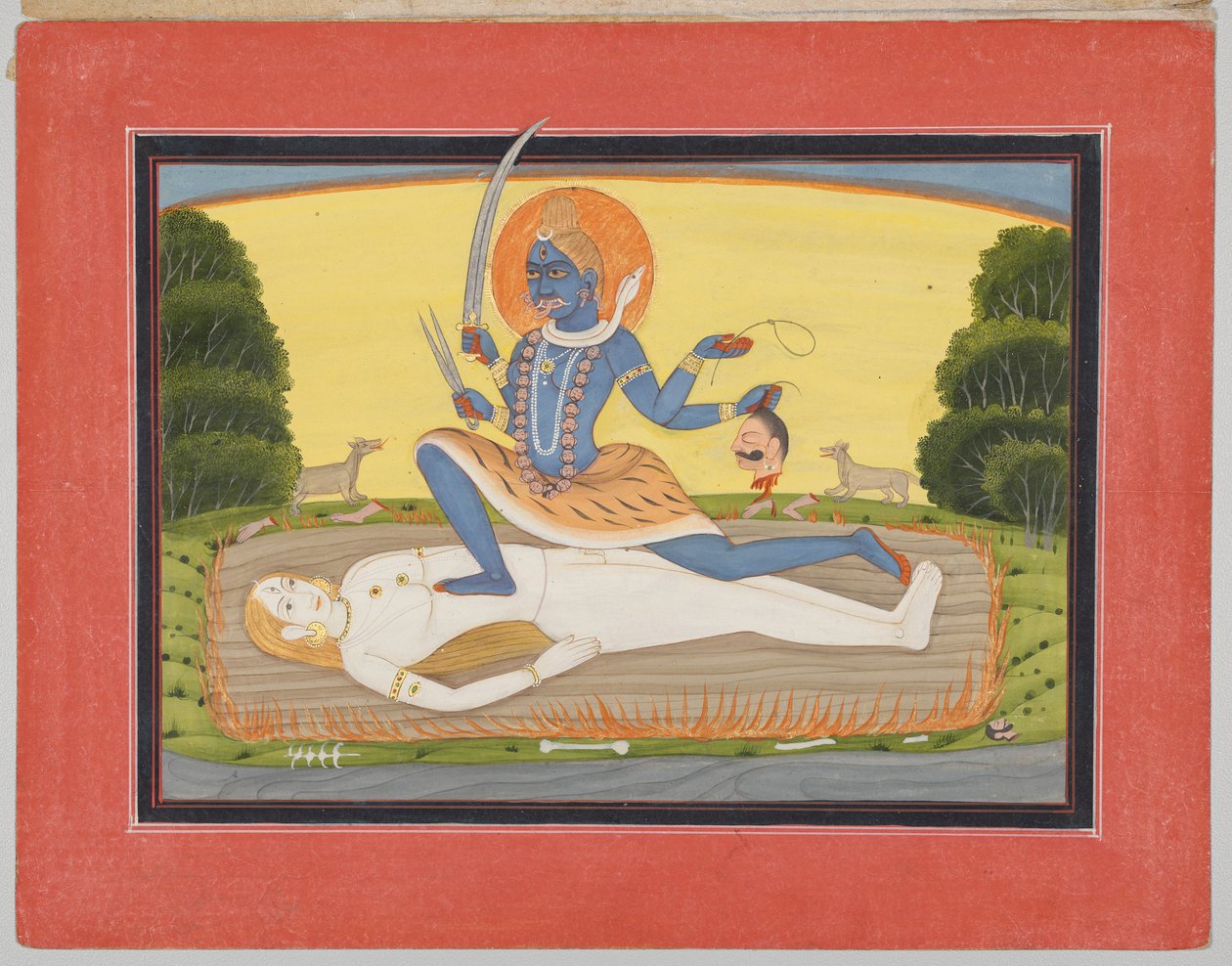 Tantric Devi on Shiva ، من سلسلة Mandi Devi بواسطة فنان غير معروف