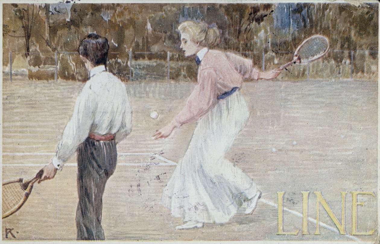 Tennis players - postcard, circa 1890 بواسطة فنان غير معروف